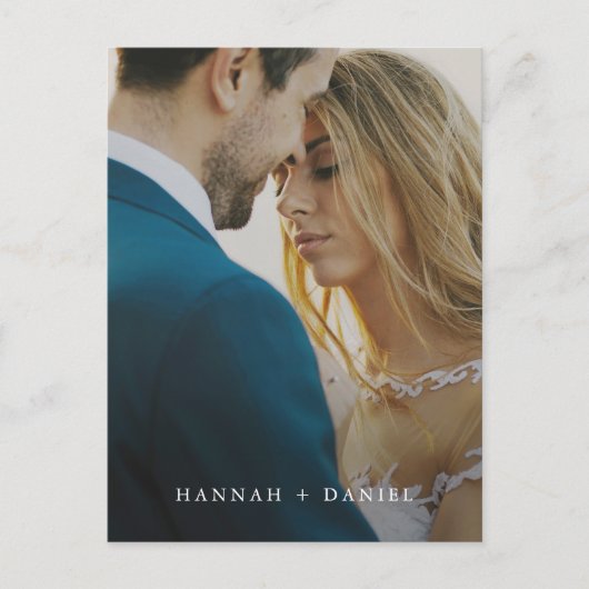 Minimale moderne foto Save the Date Wedding Uitnodiging Briefkaart (Voorkant)