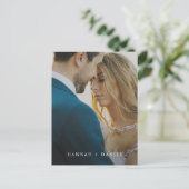 Minimale moderne foto Save the Date Wedding Uitnodiging Briefkaart (Staand voorkant)