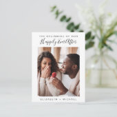 Minimale moderne foto trouwkaart aankondigingskaart (Staand voorkant)