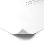 Minimale moderne foto turquoise afstudeerhandteken poster (Hoek)