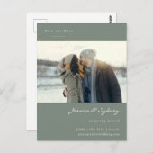 Minimale moderne foto van de groene pagina sparen  briefkaart (Voorkant / Achterkant)