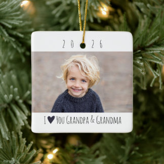 Minimale moderne foto van grootouder die ik liefhe keramisch ornament