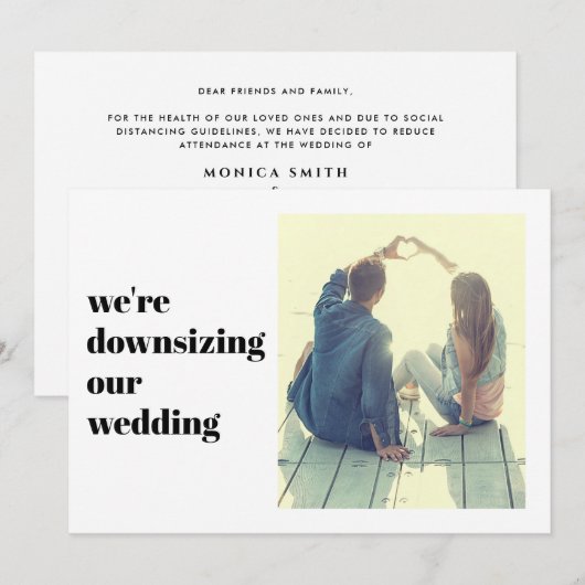 Minimale moderne foto van onze bruiloft aankondiging (Voorkant / Achterkant)