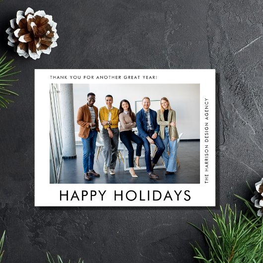 Minimale Moderne Foto Zakelijke Kerstdagen Feestdagenkaart