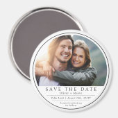 Minimale moderne foto zwart wit Bewaar de datum Magneet (Voorkant / Achterkant)