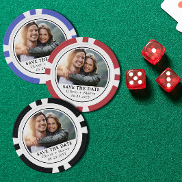 Minimale moderne foto zwart wit Bewaar de datum Poker Chips