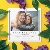 Minimale moderne foto zwart wit save the date