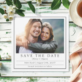 Minimale moderne foto zwart wit save the date