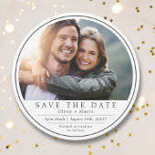 Minimale moderne foto zwart wit save the date