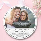 Minimale moderne foto zwart wit save the date