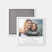 Minimale moderne foto zwart-wit Save The Date Magneet (Voorkant / Achterkant)