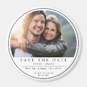 Minimale moderne foto zwart-wit Save The Date Magneet (Voorkant)