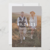 Minimale moderne fotobedekking save the date (Voorkant)