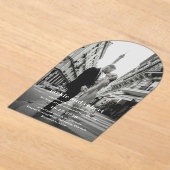 Minimale moderne fotobruiloft acryl uitnodigingen (Laagn)