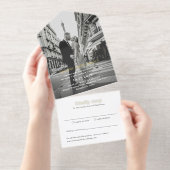 Minimale moderne fotobruiloft all in one uitnodiging (Uittrekbaar)