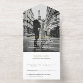 Minimale moderne fotobruiloft all in one uitnodiging (Binnenkant)