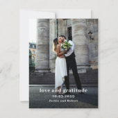 Minimale moderne fotobruiloft bedankkaart (Voorkant)