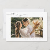 Minimale moderne fotobruiloft bedankt je kaart (Voorkant)