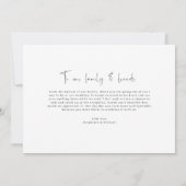 Minimale moderne fotobruiloft bedankt je kaart (Achterkant)