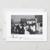 Minimale moderne fotobruiloft bedankt je kaart (Voorkant)
