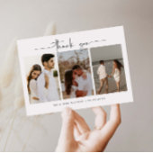 Minimale moderne fotobruiloft bedankt je kaart