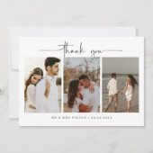 Minimale moderne fotobruiloft bedankt je kaart (Voorkant)