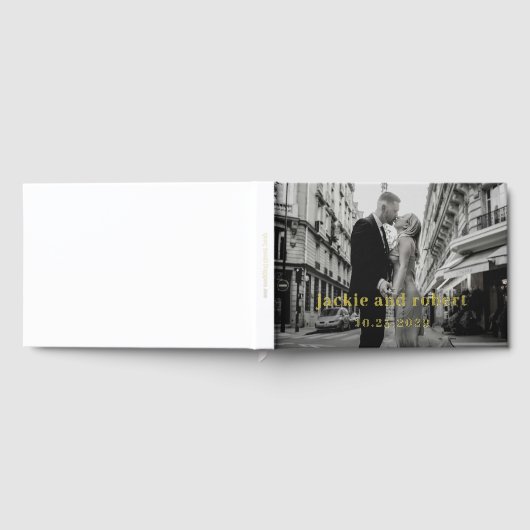 Minimale moderne fotobruiloft gastenboek (Volledig)