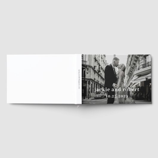 Minimale moderne fotobruiloft gastenboek (Volledig)