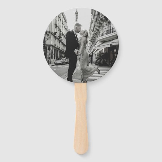 Minimale moderne fotobruiloft handwaaier (Achterkant)