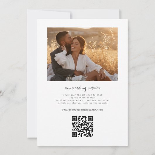 Minimale moderne fotobruiloft in één keer kaart (Achterkant)