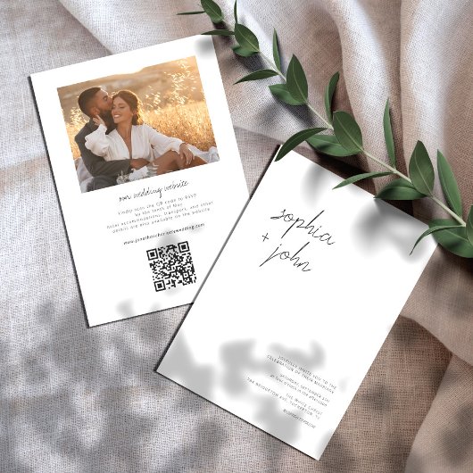 Minimale moderne fotobruiloft in één keer kaart