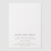 Minimale moderne fotobruiloft vellum uitnodigingen (Voorkant)