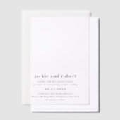 Minimale moderne fotobruiloft vellum uitnodigingen (Offset)