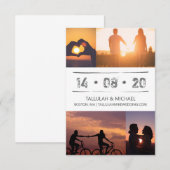 Minimale moderne fotocollage typografie trouwdag save the date (Voorkant / Achterkant)
