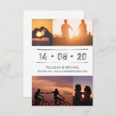Minimale moderne fotocollage Typografie Weddenscha Save The Date (Voorkant / Achterkant)
