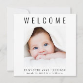 Minimale moderne fotogeboorte aankondiging (Voorkant)