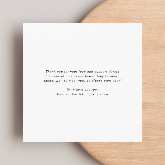 Minimale moderne fotogeboorte aankondiging