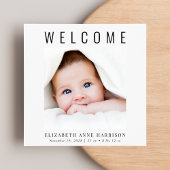 Minimale moderne fotogeboorte aankondiging