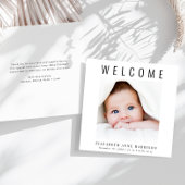Minimale moderne fotogeboorte aankondiging
