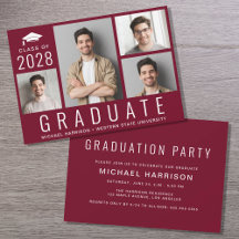 Minimale moderne fotograaf Burgundy Graduation Par