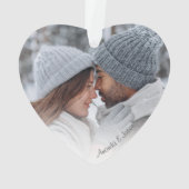 Minimale moderne fotohartslag ornament (achterkant)