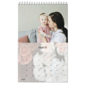 Minimale moderne foto's van meerdere families en v kalender (Mar 2026)