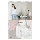 Minimale moderne foto's van meerdere families en v kalender (Jan 2026)