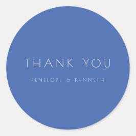 Minimale moderne Franse blauwe bruiloft Hartelijk  Ronde Sticker