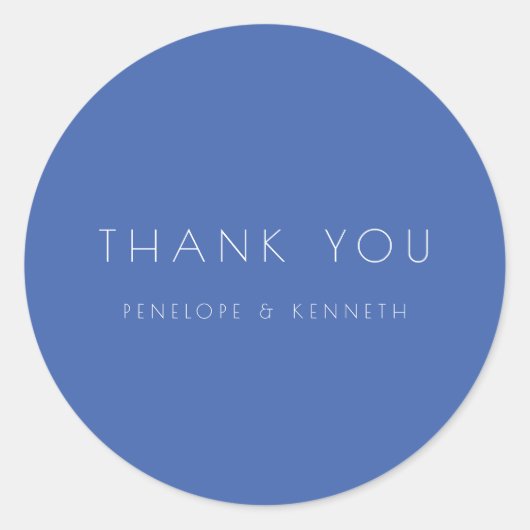 Minimale moderne Franse blauwe bruiloft Hartelijk  Ronde Sticker (Voorkant)