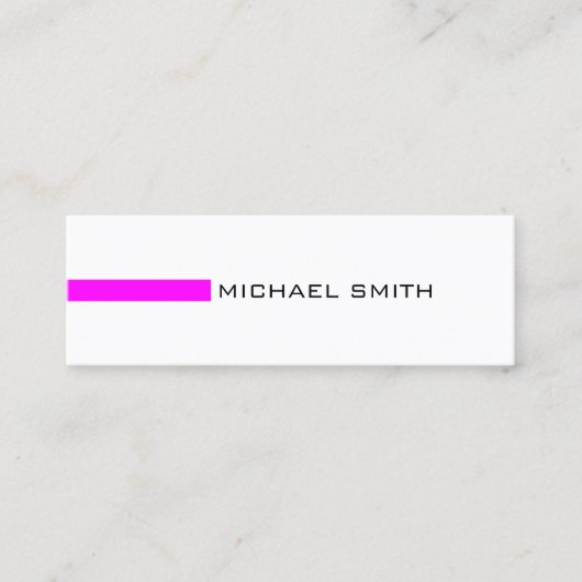 Minimale moderne Fuchsia Professional Mini Visitekaartje (Voorkant)