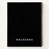 Minimale moderne, geavanceerde zwarte naam notitieboek (Achterkant)