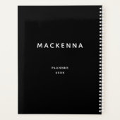 Minimale moderne, geavanceerde zwarte naam planner (Achterkant)