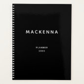 Minimale moderne, geavanceerde zwarte naam planner (Voorkant)