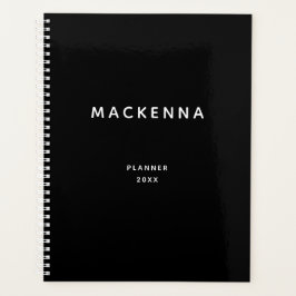 Minimale moderne, geavanceerde zwarte naam planner